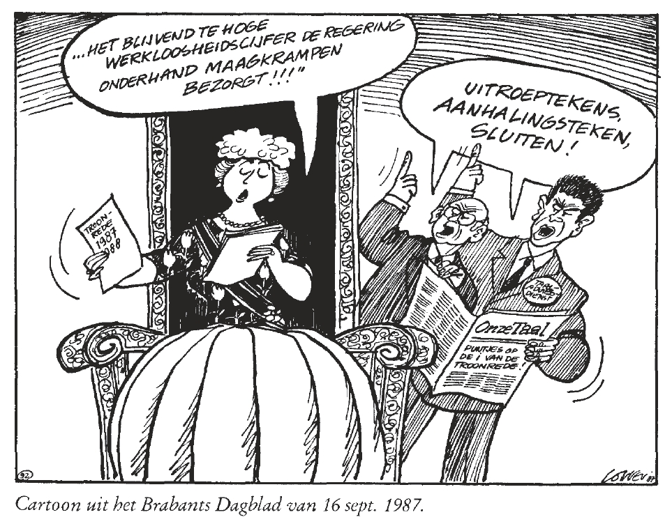 Cartoon uit het Brabants Dagblad van 16 september 1987